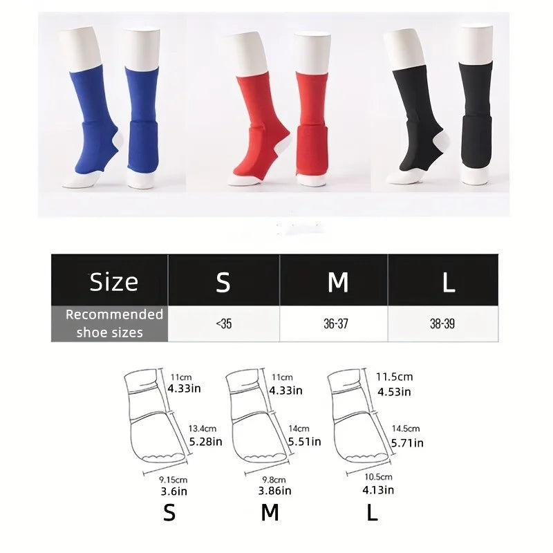1 Pair Boxing Training Ankle Brace Thickened Elastic Fabric High Elastic EVA Liner Padding Suitable for MMA Muay Thai Sports