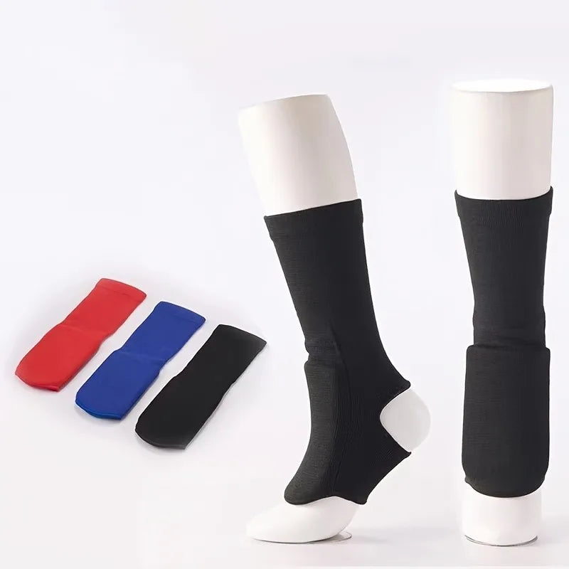 1 Pair Boxing Training Ankle Brace Thickened Elastic Fabric High Elastic EVA Liner Padding Suitable for MMA Muay Thai Sports