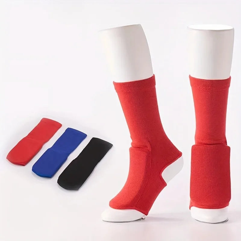 1 Pair Boxing Training Ankle Brace Thickened Elastic Fabric High Elastic EVA Liner Padding Suitable for MMA Muay Thai Sports