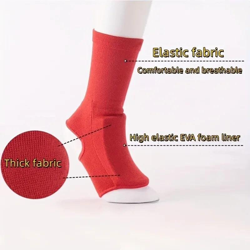 1 Pair Boxing Training Ankle Brace Thickened Elastic Fabric High Elastic EVA Liner Padding Suitable for MMA Muay Thai Sports